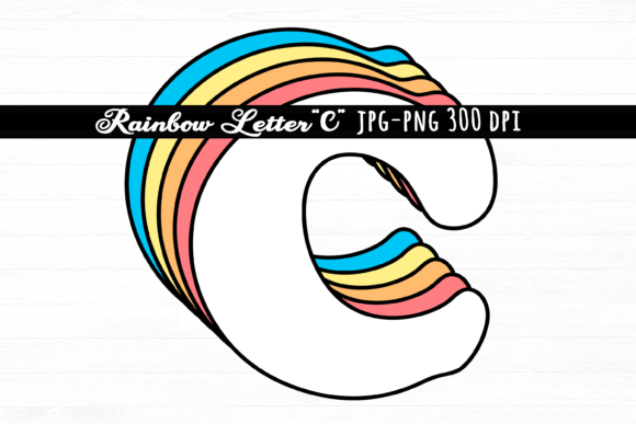 Download Letter C Rainbow Initial Cute Retro Font - Cute retro font Collection