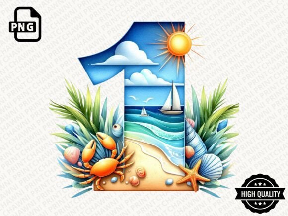 Download Watercolor Summer Number Clipart PNG - Premium Resources