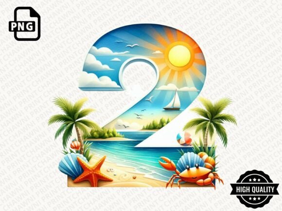 Download Watercolor Summer Number Clipart PNG - Premium Resources