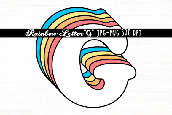 Download Letter G Rainbow Initial Cute Retro Font - Cute retro font Collection