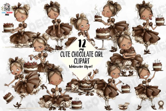 Download Cute Chocolate Girl PNG - Chocolate Collection