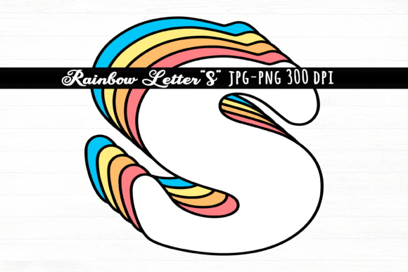 Download Letter S Rainbow Initial Cute Retro Font - Cute retro font Collection