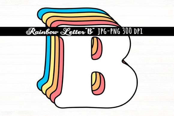Download Letter B Rainbow Initial Cute Retro Font - Cute retro font Collection